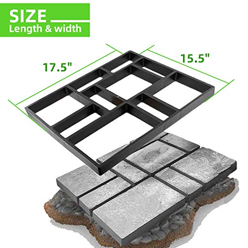 17.5"x15.5"x1.5" CJGQ Walk Path Maker Reused Concrete Molds Pathmate Stone Molding Stepping Stone Paver Walk Way DIY Path Paving Garden Yard Patio Mold (10-Grid)