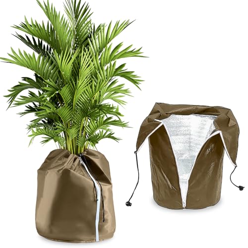 Preisvergleich Produktbild Udbrud Thermo Topfschutz, Topfpflanzen Schutzbeutel für Pflanzen Winterschutz für Pflanzen mit Zugband Doppelt Isoliert Winterschutz für Kübelpflanzen vor Frost und Nässe, 45 x 55 cm
