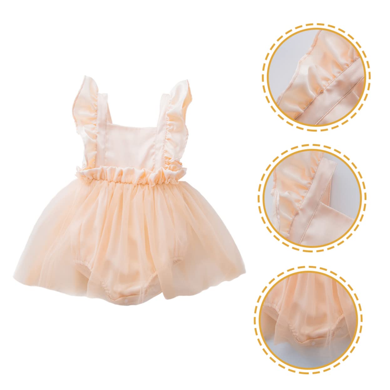 VICASKY Vestido Estilo Mameluco con Manga voladora ropita Bebe Recien Nacido Set Bebe Recien Nacido Vestido de Princesa de Tul s para niñas de tutú de niña Nylon