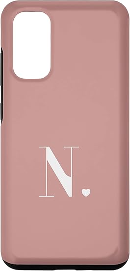 Amazon Galaxy S パステルピンク かわいい文字 N イニシャル ハート モノグラム スマホケース 家電 カメラ オンライン通販