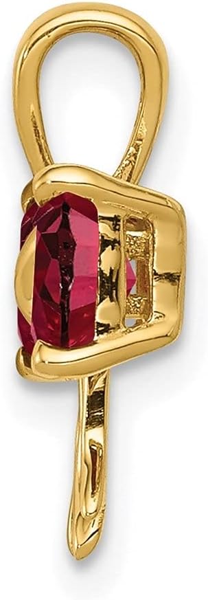Diamond2Deal 14k Yellow Gold Polished Created Ruby Bow Pendant (L- 14.2 mm W- 11.2 mm)