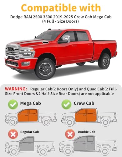Image of Window Visors Rain Guards for 2019-2026 Dodge RAM 2500 & 3500 Crew Cab