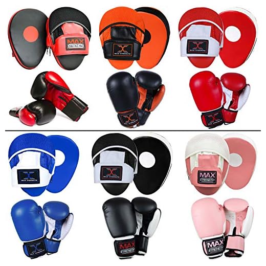 Max Strength Focus Pads Jab & Hook Boxhandschuhe / Sparring / Boxhandschuhe / MMA, 170 g, Pink / Weiß