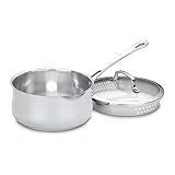 Cuisinart 419-18P 2-Quart Pour Saucepan with Cover Contour Cookware, Stainless Steel Stainless Steel 2 Quarts