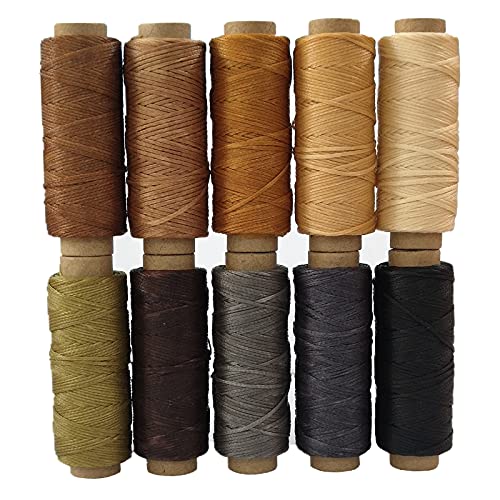 Hilo encerado para cuero 1 mm diámetro 330 yardas set 10 colores