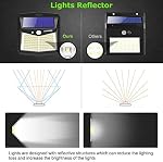 CLAONER Lumières solaires en plein air [128 LED/3 Modes], Lumières de sécurité du capteur de mouvement solaire IP65 Imperméable Lumières de pont solaire durable à 270° Angle d'éclairage pour Garage de voie de triage