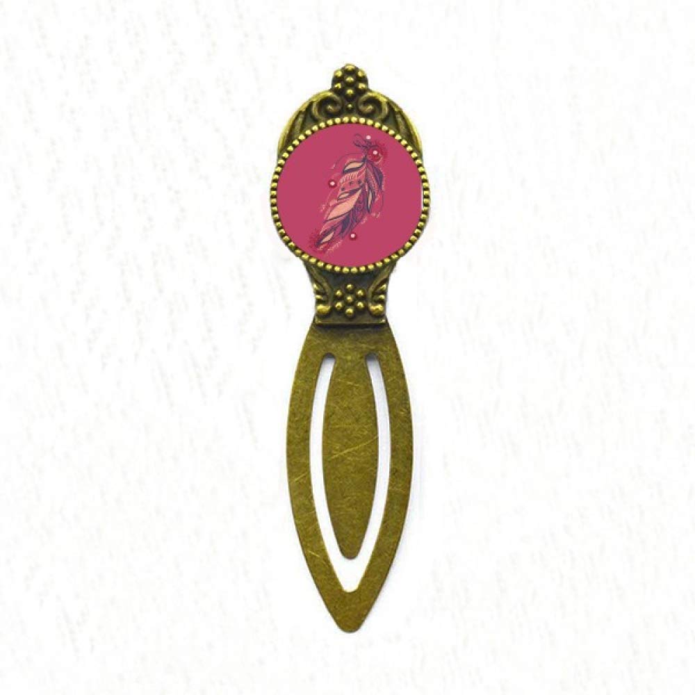 Marque-page plume motif fleur rose idée cadeau lectrice - 5