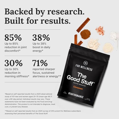 Image of The Good Stuff | Cinnamon Coffee Booster | Healthy Coffee Creamer for Focus & Energy | Keto, Non-Dairy Creamer Powder with MCT Oil, Collagen & L-Theanine | 30 Servings