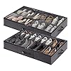 Lifewit Under Bed Shoe Storage Organizer Set of 2, Total Fit 32 Pairs of Shoes, Foldable Shoe Rack Organizer Container…