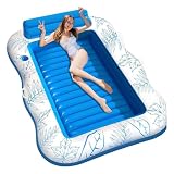 Schwimm-Floats für Erwachsene | mit Getränkehalter - Aufblasbare Sonnenliege zum Sonnenbaden in dem Pool | für Badesee Fluss Außenbereich Garten Gartenhof Terrasse Zuhause Sommerurlaub Schwimmen und E