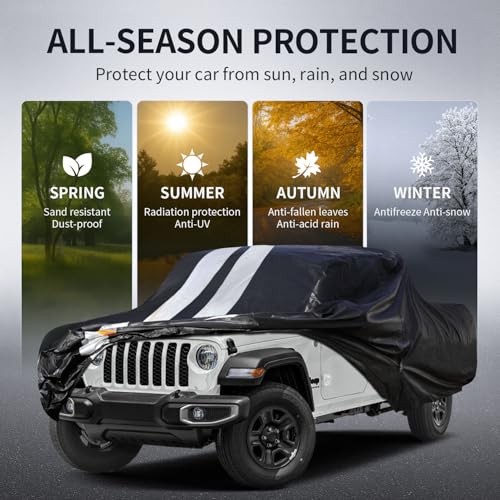 Image of Gladiator Truck Cover Custom Fit 1999-2026 Crew Cab Short Bed(5') with Door Zipper, 10 Layers Outdoor Heavy Pickup Truck Cover Waterproof All Weather, Wind Dust Sun Protector.