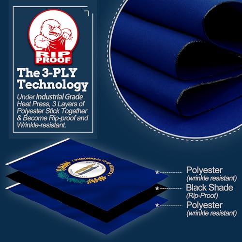 Bandera de Kentucky para exterior e interiores, resistente y sin arrugas 2