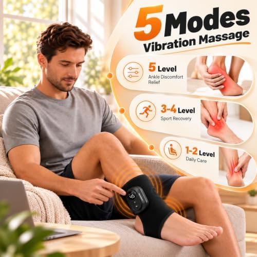 Cordless Ankle Heating Pad with Vibration, Rechargeable Heated Ankle Wrap — 사진 3