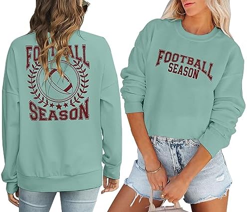 KORADIOR Football Season Sweatshirt Women Game Day Long Sleeve Shirt Sunday Funday Hoodie Football Crewneck Pullover KORADIOR Football Season Sweatshirt Women Game Day Long Sleeve Shirt Sunday Funday Hoodie Football Crewneck Pullover