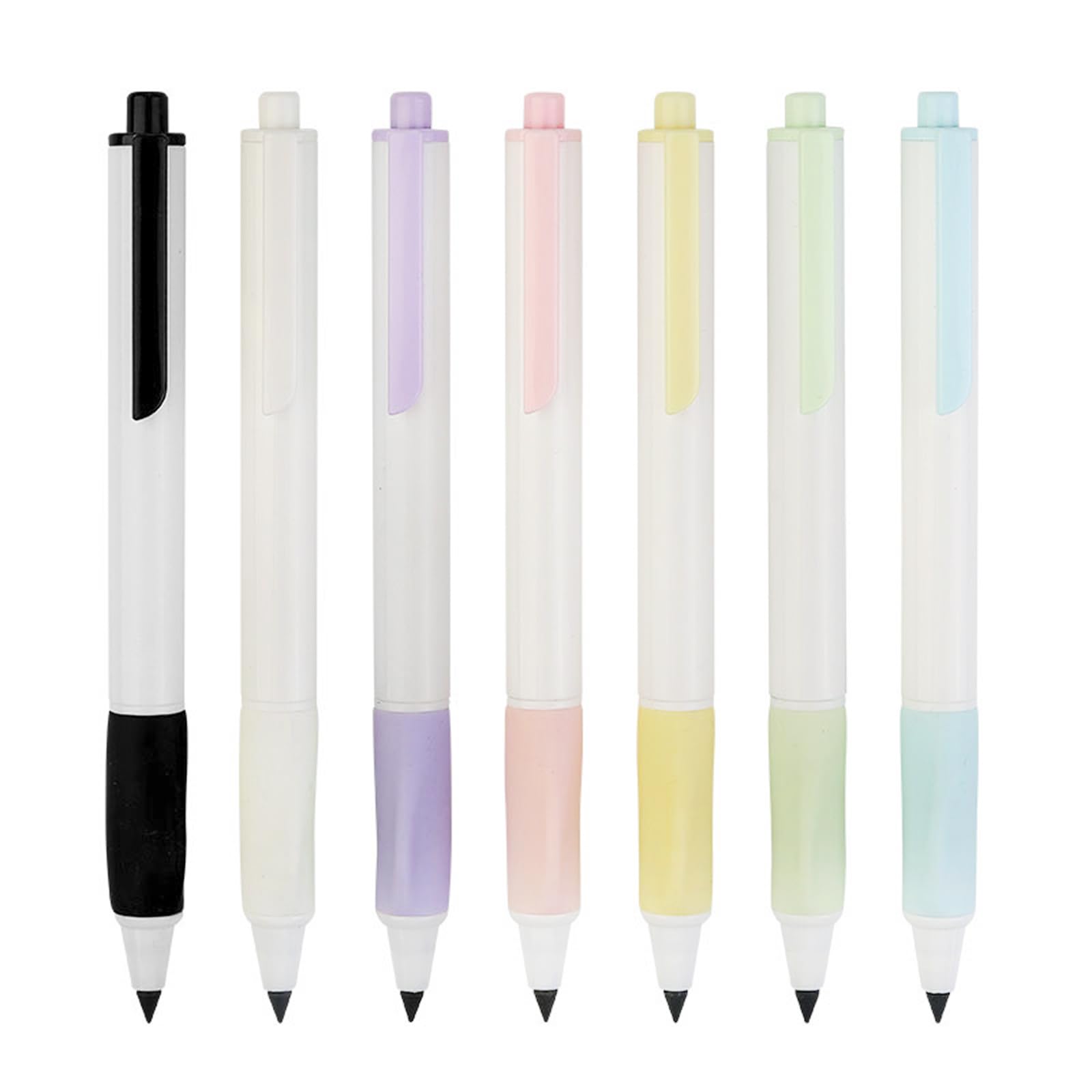 JIAHG Ink-less Mechanical Pencil Unbreakable Everlasting Pencil 7 PCS Study Office Stationery, Multicolor