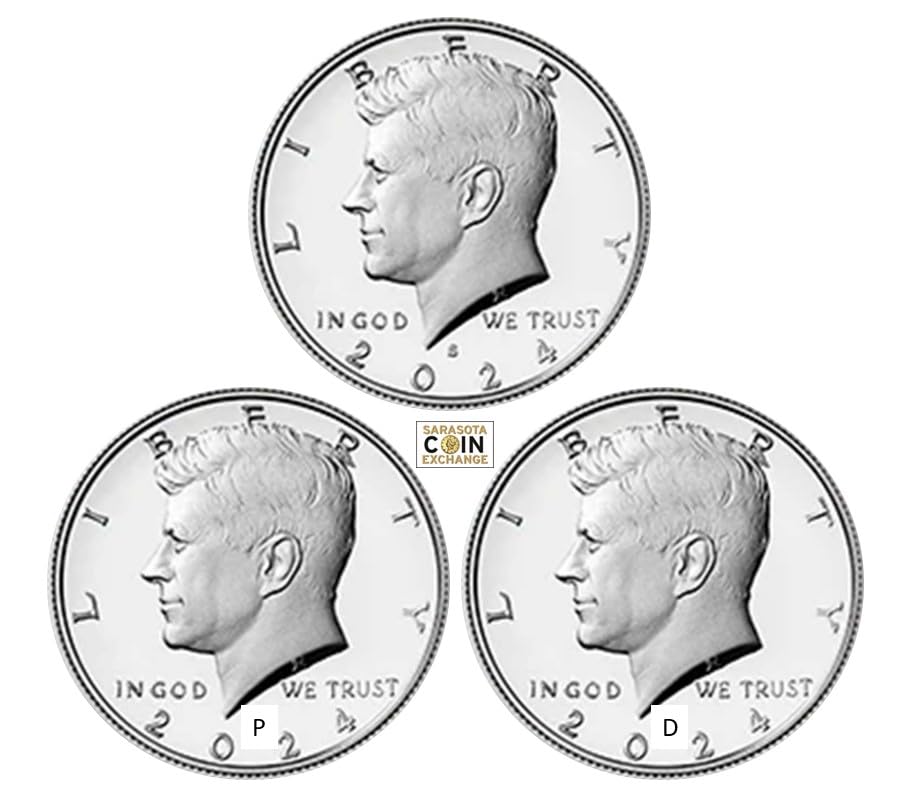 2024 S 2024 S,P,D Kennedy half Dollars S Proof and P,D Uncirculated 3 Coin Set Half Dollar US Mint Proof