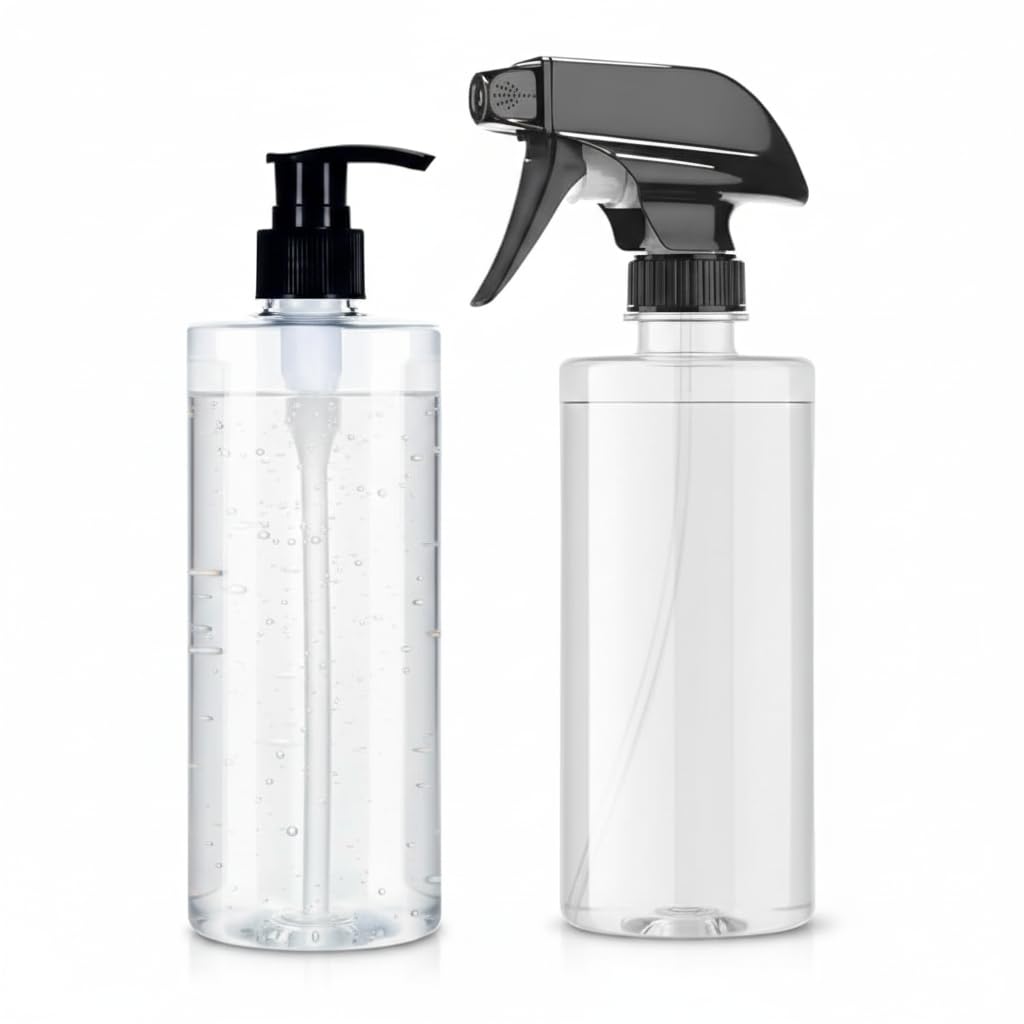 ERZA 500ml Dispenser Bottle | Transparent Refillable Trigger Spray Bottle for Sanitizer,Lotion, Cleaning, Hair, Gardening & Multi-Purpose Use | Leak-Proof Plastic Spray Bottle, Pack of 2-image-40