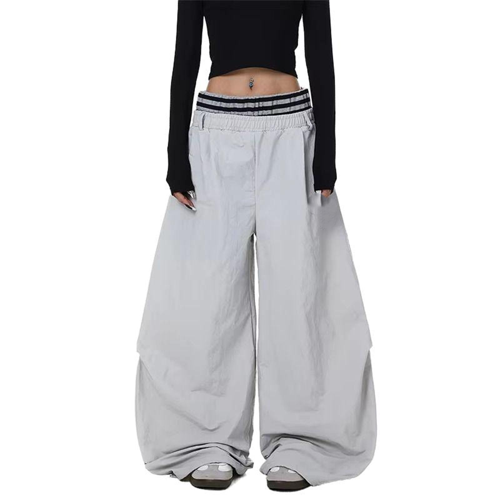 Pantalones Casuales Acampanados para Mujer, Pierna Ancha Suelta, de Largo Largo, Estilo Callejero