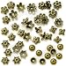 Heather's cf 350 Pieces Brass Tone Zinc Alloy Tibetan Bead Caps Combination Fit 6-14mm Round Beads