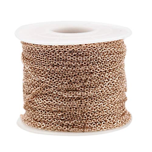 Asudaro 10 Meter Edelstahl Kabel Kette Metallkette Gliederkette Kabelkette Link Kette für Schmuck Herstellung Roségold 1mm Cover