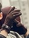 YISEVEN Men's Winter Lambskin Suede Leather Gloves Touchscreen Fleece Fur Lined Genuine Warm for Cold Weather Accessories Form Fitting Dress Driving Luxury New Year Gifts, Brown Size 8.5 S