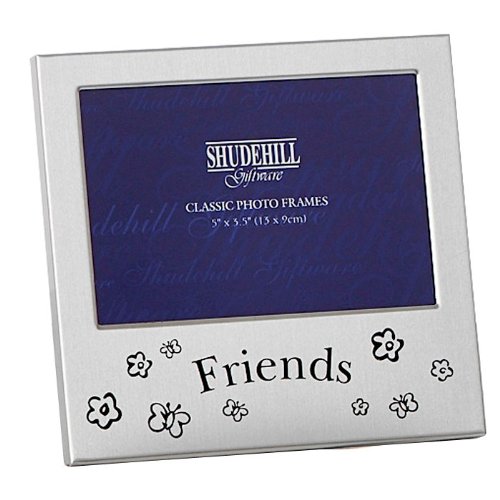 ukgiftstoreonline Satin Steel Photo Frame Friends Gift 5" x 3.5" photo, Grey