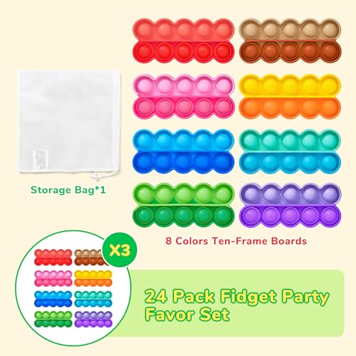 Image of JoyCat 24 Pack Pop Fidget Party Favors for Kids, Bulk Sensory Toys for Classroom Prizes, Goodie Bag Stuffers, Treasure Box Toys, Travel Toys and Stocking Stuffers