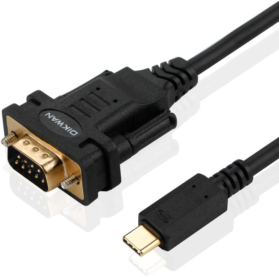 OIKWAN USB Type C to RS232 DB9 Serial Port Adapter Cable, FTDI Chipset, Windows 11, 10, 8, 7, M...