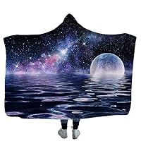 Chickw11 Coperta con Cappuccio 3D Starlight cosmico, Morbido Pile