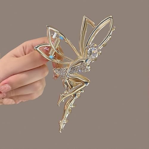 1 Pcs Gold Elf Hair Clip Metal Hair Clips for Girls Rhinestone Hair Claws Fairy Hair Claw Clips，Clips and Barrettes