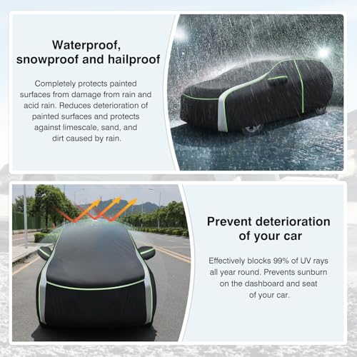 Image of Cartist Car Cover Fits for Honda Accord Sedan /Coupe 1976-2025 All Weather Car Covers Outdoor for Accord Accessories Waterproof Anti UV with Zipper & Reflective Safety Strips