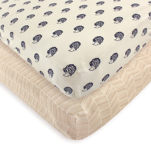 Image of Touched by Nature Unisex Baby and Toddler Organic Cotton Crib Sheet, Hedgehog, One Size
