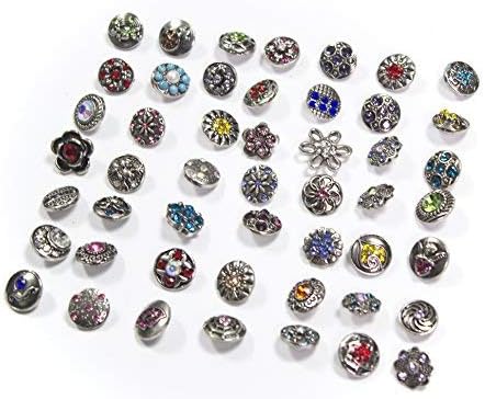 ALL in ONE Mixed Rhinestone Snap Button Jewelry Charms for DIY Craft (12mm - 30pcs)
