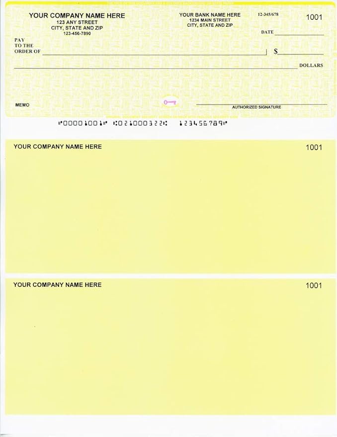 500 Printed Computer Laser Checks Check on Top