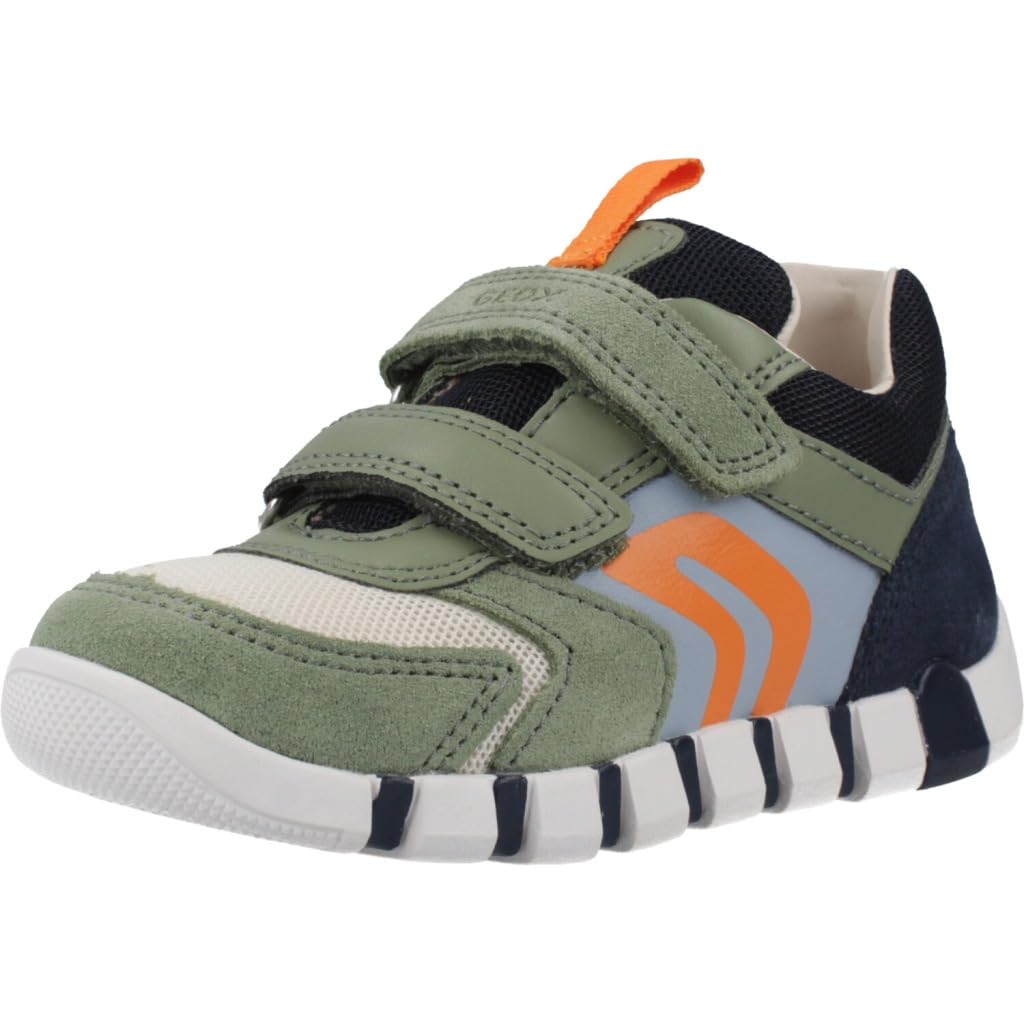 Geox B Iupidoo Boy D Sneaker, Olive Navy, 8.5 UK Child