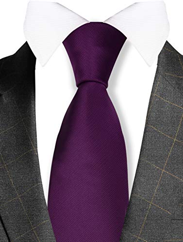 Image of GUSLESON Classic New 3.15 inch(8cm) Men's Solid Color Necktie Wedding Business Tie + Gift Box