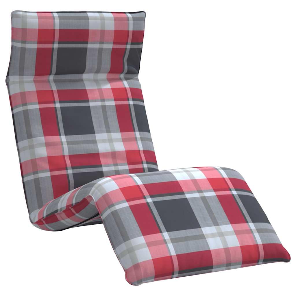 Czerwony składany leżak w kratkę 175x54x8,5 cm ze strukturą