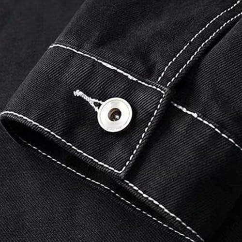 Denim Jacket for Men Plus Size Collarless Long Sleeve Button Down Jean Jacket 2025 Western Outfit2