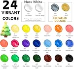 HUAL Professional Acrylic Paint Set, 24 Colors (60ml/2oz), High-Pigment Art Supplies for Professional Painters & Artists, Multi-Surface Application for Canvas, Wood & Stone, 14 Years and Up