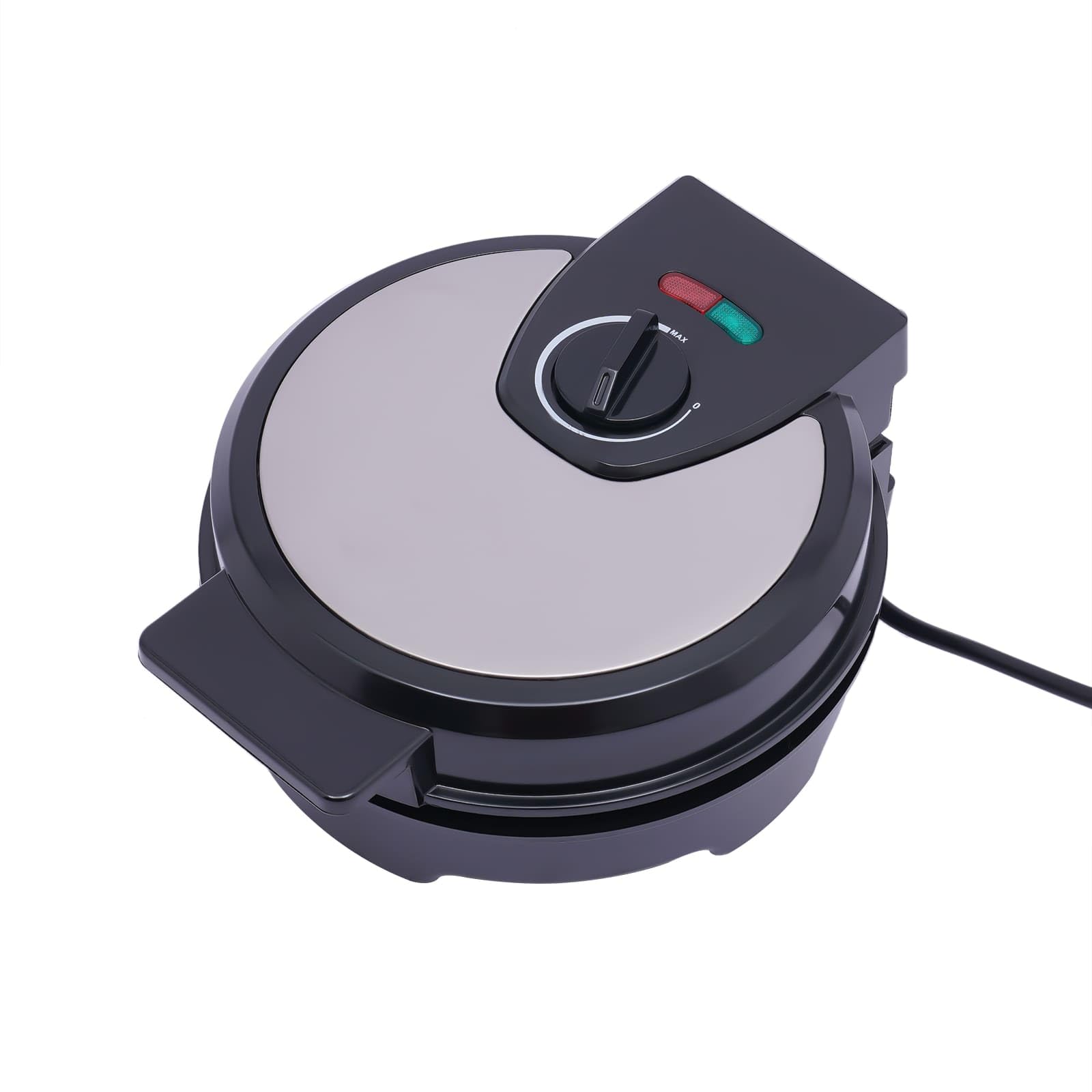 Gofrownica z rożkami lodowymi 1200 W, maszyna do stożków lodowych z powłoką nieprzywierającą, regulowana temperatura 150-200℃, płyta kuchenna 20 cm Ø