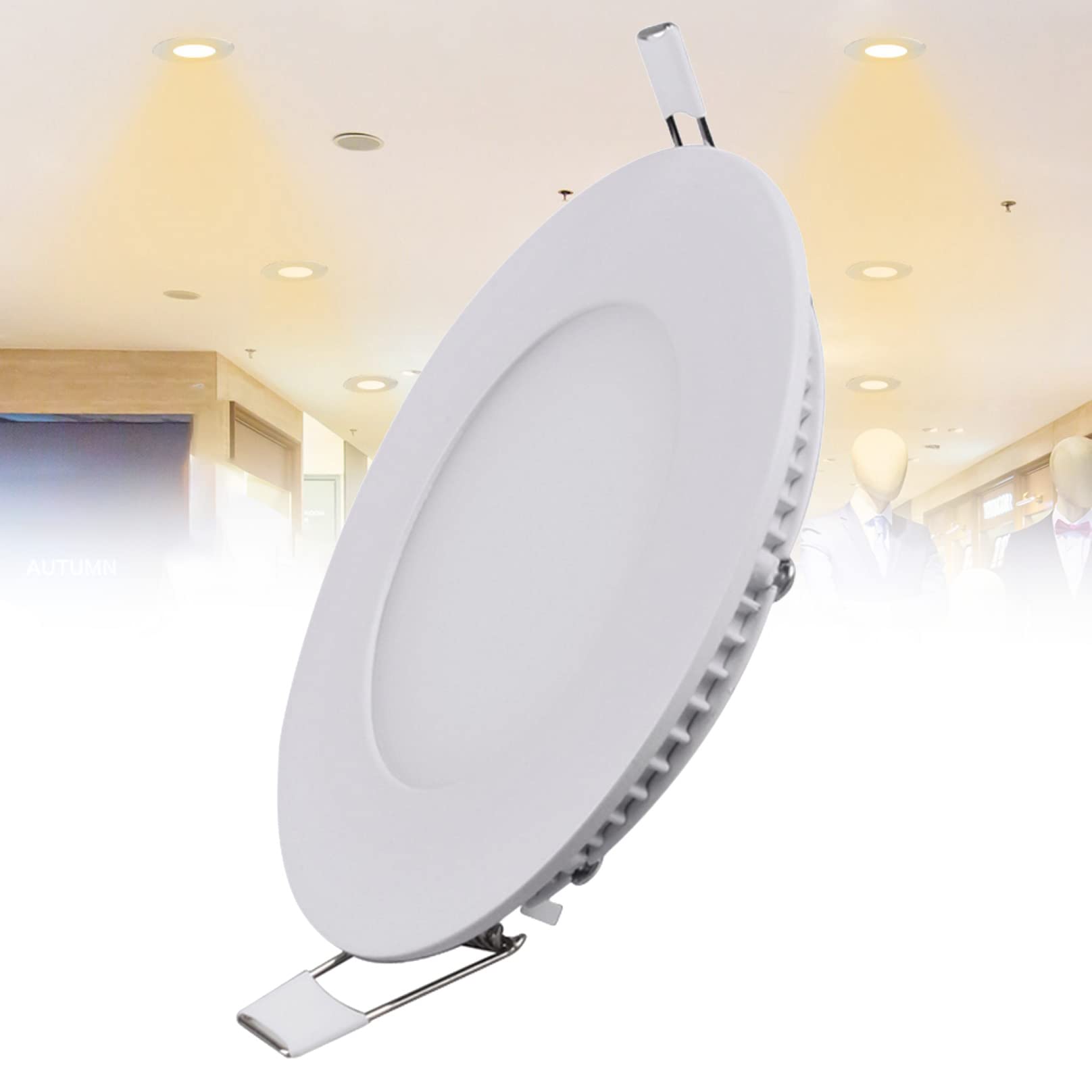 Ttiiloe Warm White 6W Led Recessed Ceiling Light, 3000K Ultra-Thin Spotlight, Hole Φ 100 Mm, 360Lm Led Integrated Downlight For Hallway Corridor Kitchen