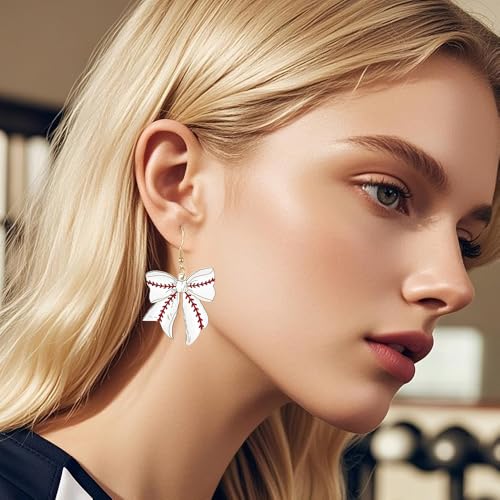 Basketball Earrings for Women Baseball Earrings Sport Bow Earring Basketball Football Soccer Tennis Sport Fans Party Game Day Jewelry3
