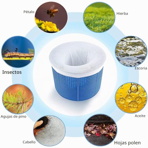 Miniatura 5 de Finevernek 30 Calcetines Skimmer Piscina, Calcetines De Piscina Filtros, Filtros De Piscina Para Cesta De Filtro Skimmer, Filtro Skimmer De Nailon Elástico Para Capturar Hojas, Cabello, Hierba