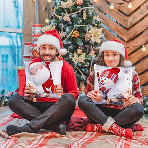 JOKBEN Christmas Pillow Cover Set of 4, Christmas Design Cushion Covers(45x45cm), Christmas Cushion Covers, Xmas Cushion Covers Decorations Indoor, Santa Covers Christmas Pillow Cases for Home Decor
