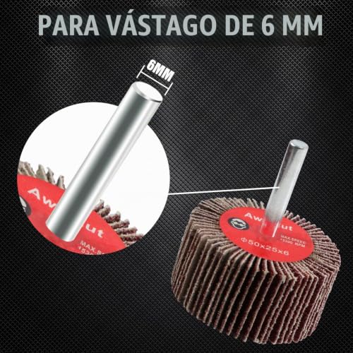 Miniatura 4 de Awutzut Cepillo Abrasivo A Láminas 30pcs Grano 80 Lija Para Taladro