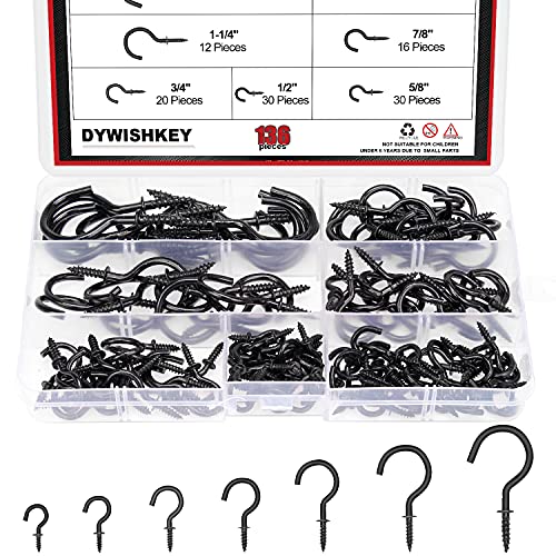 Dywishkey DIY Schwarz Haken 136 Stück