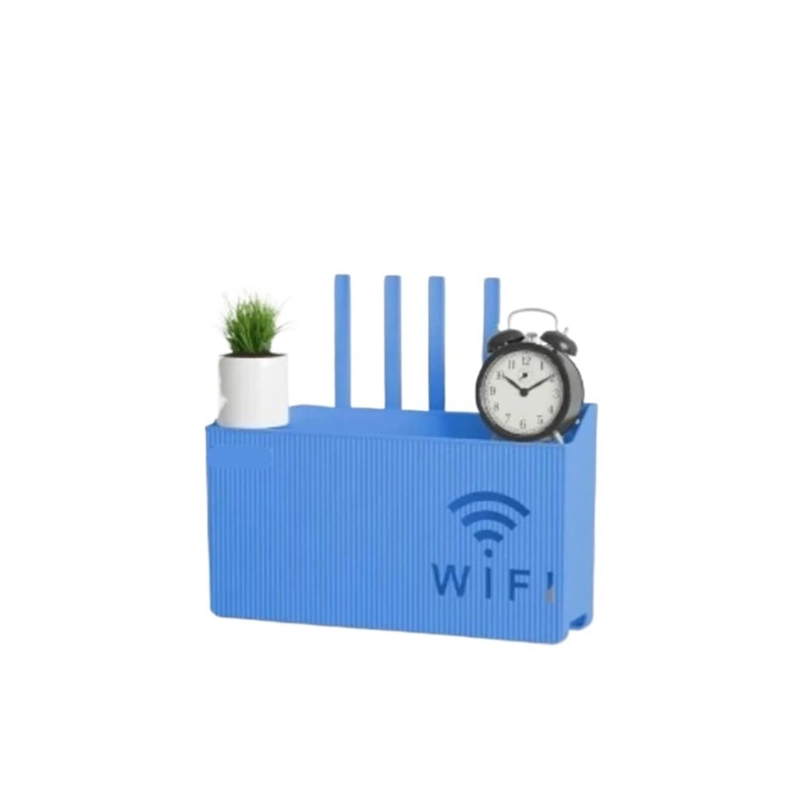 Sqqcreato Blue Wifi Router Storage Box Wall Mounted Storage Box, Wireless Wifi Set-Top, Router Rack, Non Perforated(Blue)