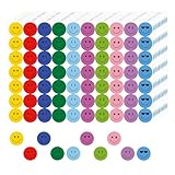 ANSTROUT 6000 Pieces Happy Smile Face Stickers for School Reward Behavior Chart,3/8 Inch in Diameter Round Colorful Reward Labels 10 Styles Happy Face Stickers for Teachers (50 Sheets)