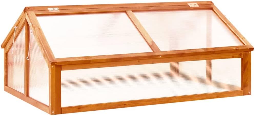 vidaXL Firwood Greenhouse Conservatory Garden Plant Nursery Garden Gray/Orange,Brown