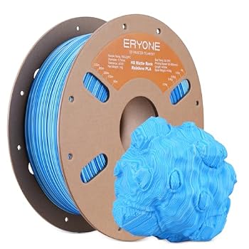 ERYONE Matte Rock Rainbow 3D Printer PLA Filament 1.75 +/-0.03mm, Matte Multicolor Filament PLA 1KG(2.2LBS) Spool, 30-500mm/s High Speed Printing Twist Rainbow PLA, Arctic Ocean
